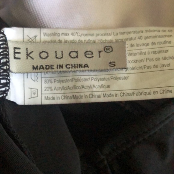 EKOUEAR HALTER TANKINI TOP BLACK WITH BLUE RUFFLE TRIM SIZE SMALL NEW WITH TAGS - Picture 9 of 12